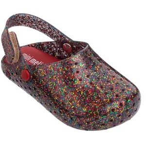 Mini Melissa Furadinha Babouche Jelly Clogs Girls US 10 Glitter Sparkle Scented
